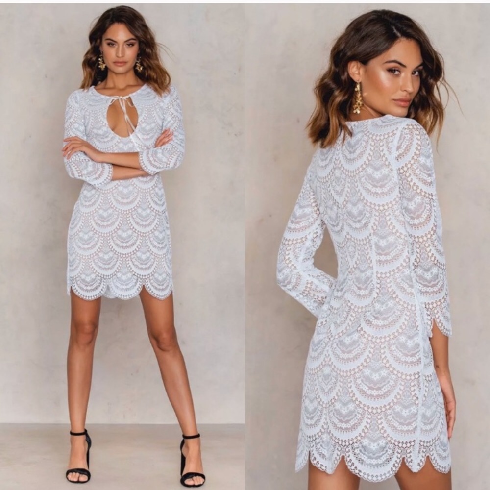 For Love and Lemons Rosalita White Lace Dress
